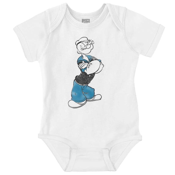 Classic Vintage Popeye the Sailor Man Romper Boys or Girls Infant Baby Brisco Brands 18M