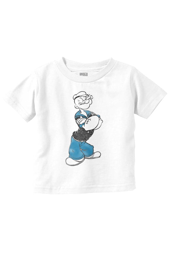 Classic Vintage Popeye the Sailor Man Toddler Boy Girl T Shirt Infant Toddler Brisco Brands 2T