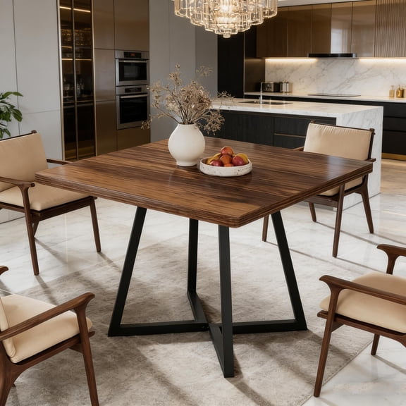 Classic Vintage Square Dining Table, Perfect as Kitchen Table or Family Dining Table, Timeless Design