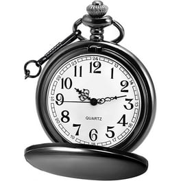 Vintage Quartz Pocket Chain Watch To My Son Gold Case Necklace Watches For Men Kids Birthday Best Gifts Mens Pocket Watches Black watch