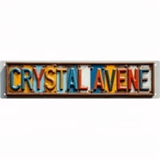 Classic Vintage Street Sign 16*4 inches "CRYSTAL AVENUE" for Elegant Commercial Avenue Luxury Boutique High-End Jewelry Shop with vintage wall decor retro street decor