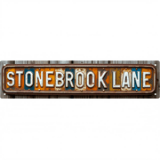 Classic Vintage Street Sign 16*4 inches "STONEBROOK LANE" for Stone Stream Lane Rock Side Brook Cottage Country Path with vintage wall decor retro street decor