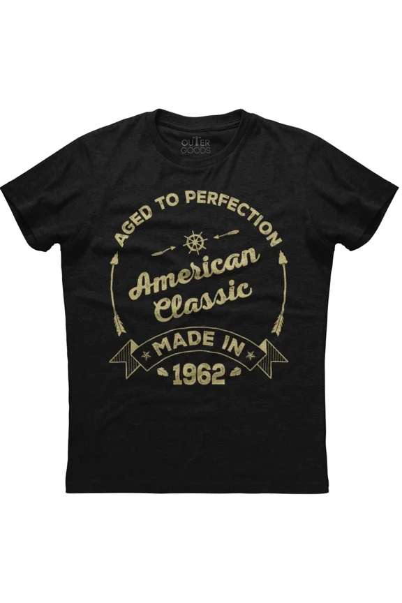 Classic Vintage Style Made In 1962 Birthday Anniversary Gift Unisex T-Shirt, up to Size 5XL