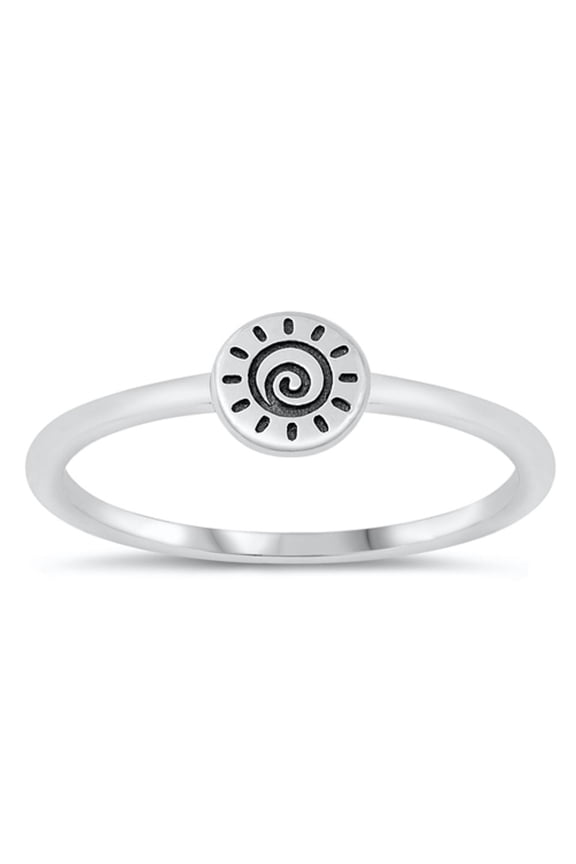 Classic Vintage Sun Shine Ring .925 Sterling Silver Band Jewelry Female Male Unisex Size 4