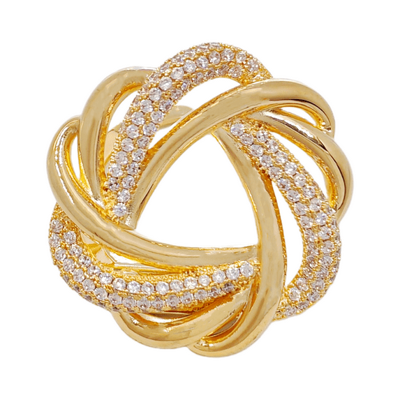 Classic Vintage Wire Twist Circle Gold Love Knot Brooches Pins Wreath Accessory
