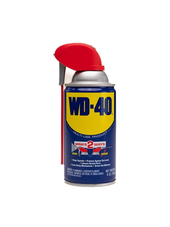 Classic WD-40 Formula, Multi-Purpose Lubricant Spray Smart Straw, 8 oz, Machine & Tool Lubricant