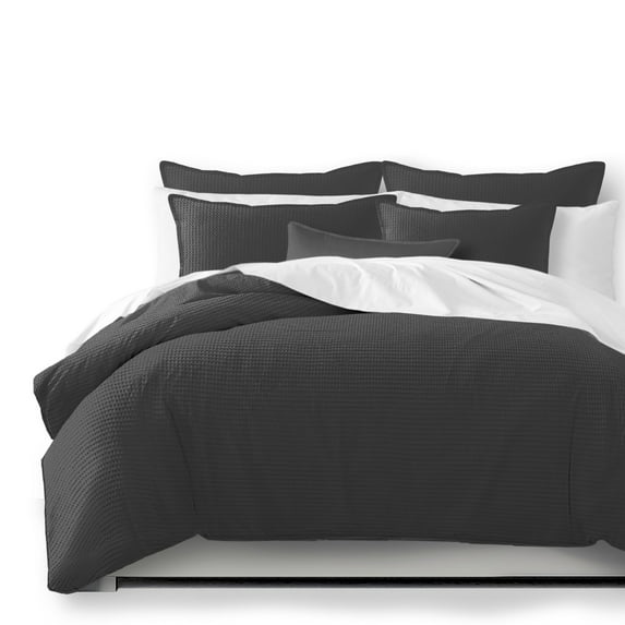 Classic Waffle Gray Comforter Set Twin