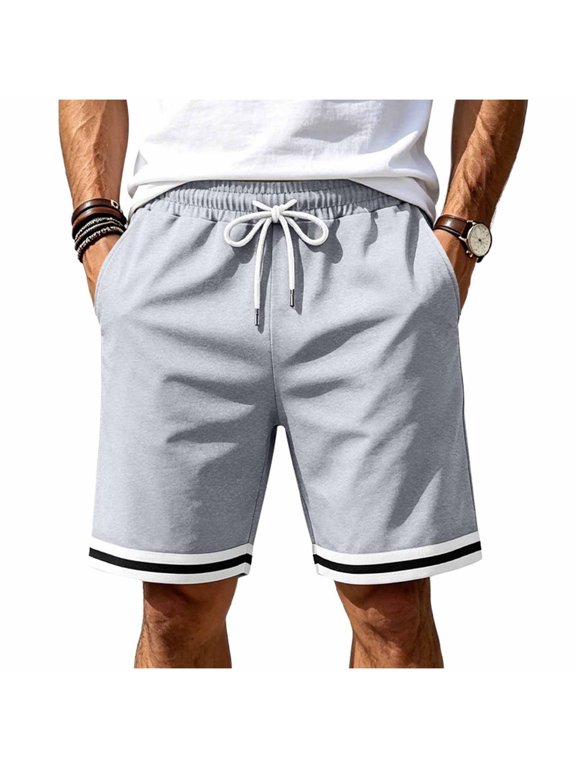 Classic Waffle Weave Casual Shorts For All Warm Seasons, Mens Adjustable Drawstring Waist Loose Straight Pants Ideal For Seaside Leisure And Everyday Lounging