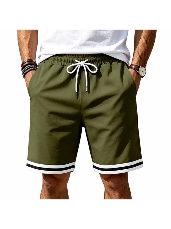 Classic Waffle Weave Casual Shorts For All Warm Seasons, Mens Adjustable Drawstring Waist Loose Straight Pants Ideal For Seaside Leisure And Everyday Lounging