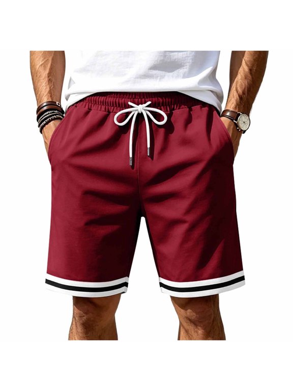 Classic Waffle Weave Casual Shorts For All Warm Seasons, Mens Adjustable Drawstring Waist Loose Straight Pants Ideal For Seaside Leisure And Everyday Lounging