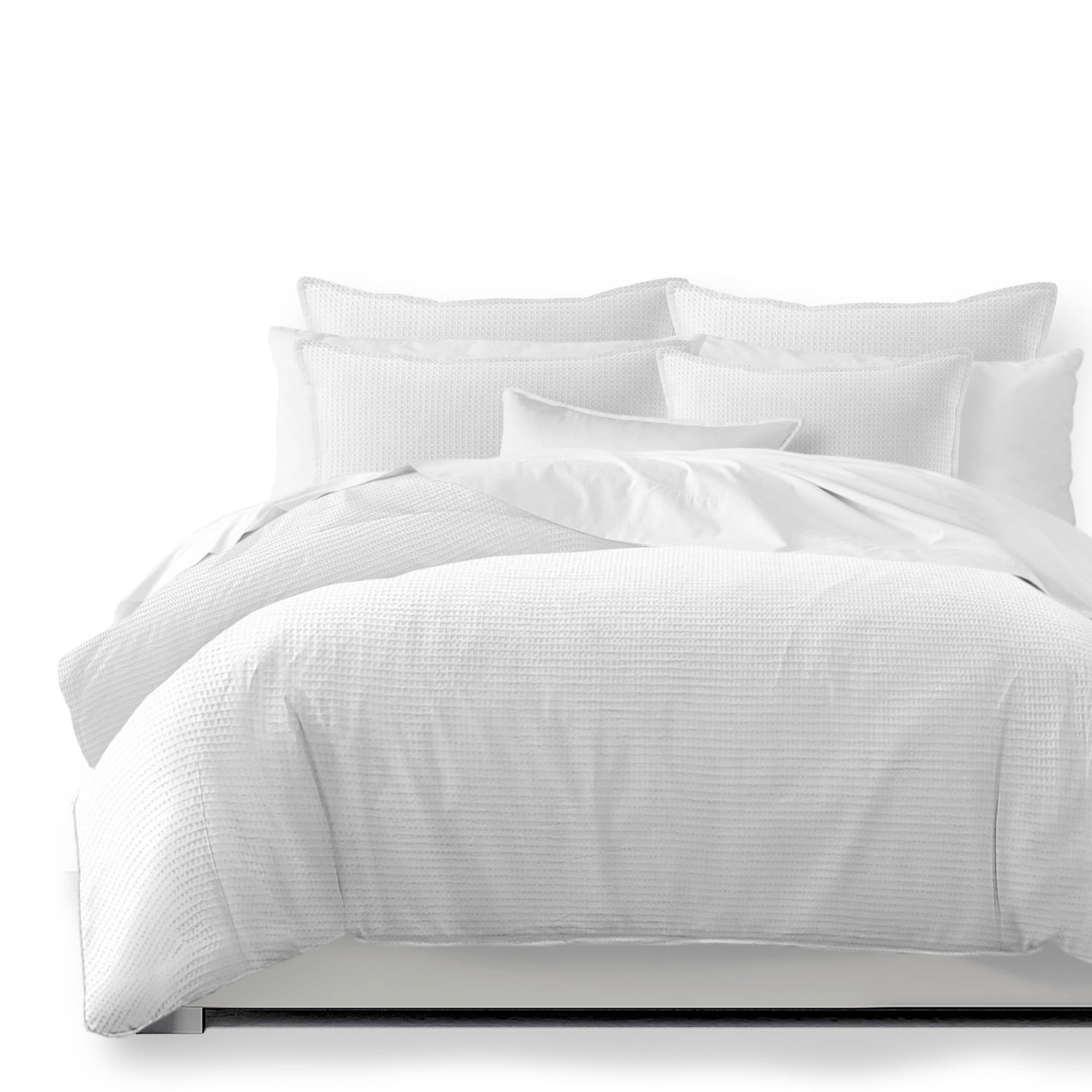 Classic Waffle White Coverlet Set Queen