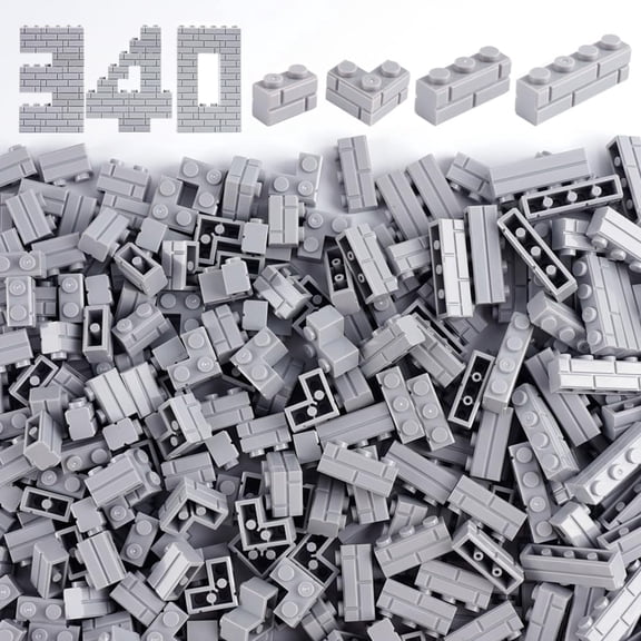 Classic Wall Bricks Bulk Accessories: 340 PCS Masonry Profile Building Block Parts and Pieces Sets