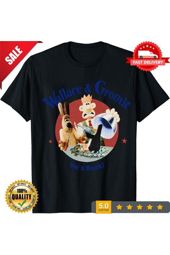 Classic Wallace and Gromit He's Back 1989 T-Shirt S-5XL, LIMITED EDITION-TH65060