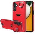 thumbnail image 1 of Classic Wallet Case Compatible with Samsung Galaxy A15 for Men Women, with 360° Rotation Finger Ring Kickstand PU Leather Shockproof Phone Cover with Card Slot for Galaxy A15, Red, 1 of 11