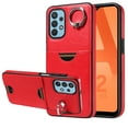 thumbnail image 1 of Classic Wallet Case Compatible with Samsung Galaxy A53 5G for Men Women, with 360° Rotation Finger Ring Kickstand PU Leather Shockproof Phone Cover with Card Slot for Galaxy A53 5G, Red, 1 of 11