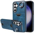 thumbnail image 1 of Classic Wallet Case Compatible with Samsung Galaxy S23 FE for Men Women, with 360° Rotation Finger Ring Kickstand PU Leather Shockproof Phone Cover with Card Slot for Galaxy S23 FE, Blue, 1 of 10