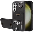 thumbnail image 1 of Classic Wallet Case Compatible with Samsung Galaxy S23 for Men Women, with 360° Rotation Finger Ring Kickstand PU Leather Shockproof Phone Cover with Card Slot for Galaxy S23, Black, 1 of 10
