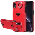 thumbnail image 1 of Classic Wallet Case Compatible with iPhone XR for Men Women, with 360° Rotation Finger Ring Kickstand PU Leather Shockproof Phone Cover with Card Slot for iPhone XR, Red, 1 of 10