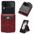 thumbnail image 1 of Classic Wallet Case for Samsung Galaxy Z Flip 4 5G with Magnetic, Luxury PU Leather Wallet Phone Case Flip Folio Protective Shockproof Cover with [Card Holder] for Samsung Galaxy Z Flip 4 2022,Red, 1 of 9