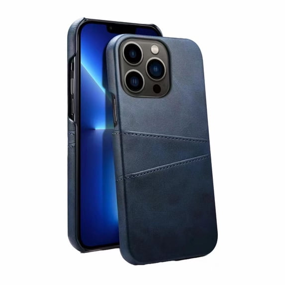 Classic Wallet Case for iPhone 16 Pro Max, 2 Credit Card Holder Pockets Premium Synthetic Leather Slim Fit Shockproof Protective Lightweight Phone Case Cover for iPhone 16 Pro Max, Royalblue