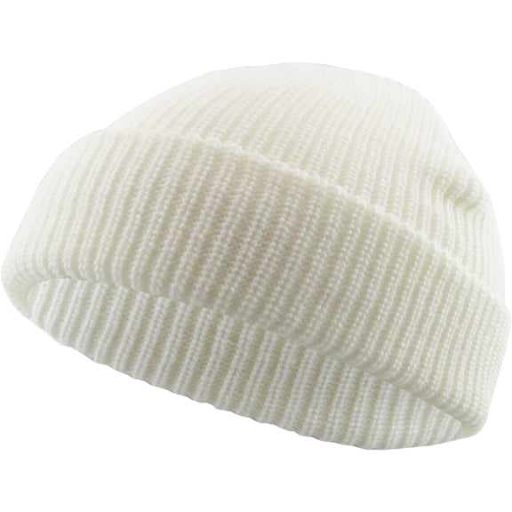 Classic Warm Winter Fisherman Beanie Hats Acrylic Ribbed Knit Cuff Daily Cap