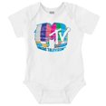 thumbnail image 1 of Classic Warped Static MTV Logo Romper Boys or Girls Infant Baby Brisco Brands NB, 1 of 6
