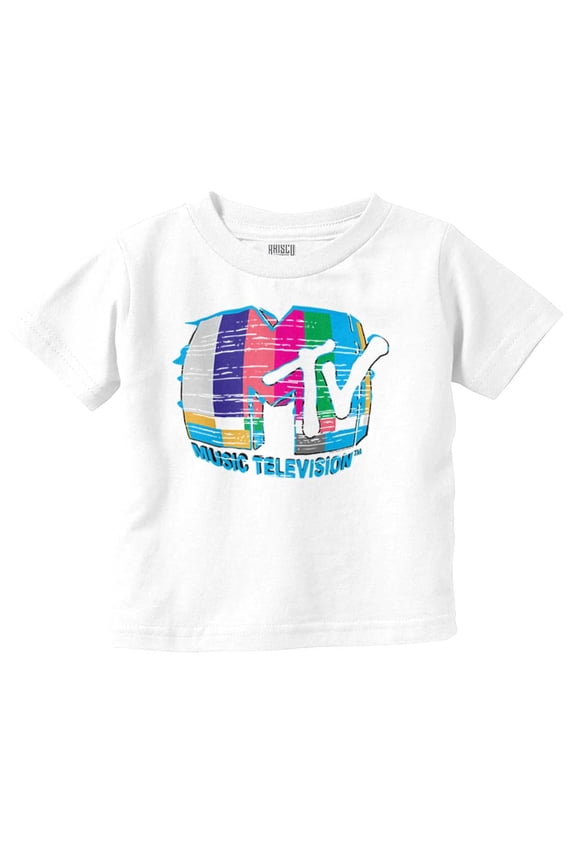 Classic Warped Static MTV Logo Toddler Boy Girl T Shirt Infant Toddler Brisco Brands 12M