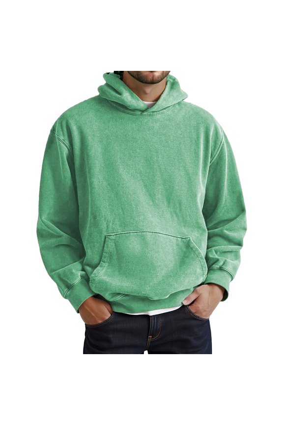Classic Washed Hoodie Jacket, Oversized Unisex Pullover Sweatshirt with Pockets, Relaxed Fit Solid Color Athletic Basketball Hooded Sweatshirt for Teens and Adults