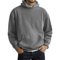 thumbnail image 1 of Classic Washed Minimalist Solid Color Hoodie Jacket Relaxed Fit Pullover For Men And Adults Casual Wear Oversized Pullover Long Sleeve Crewneck Casual Tops, 1 of 5