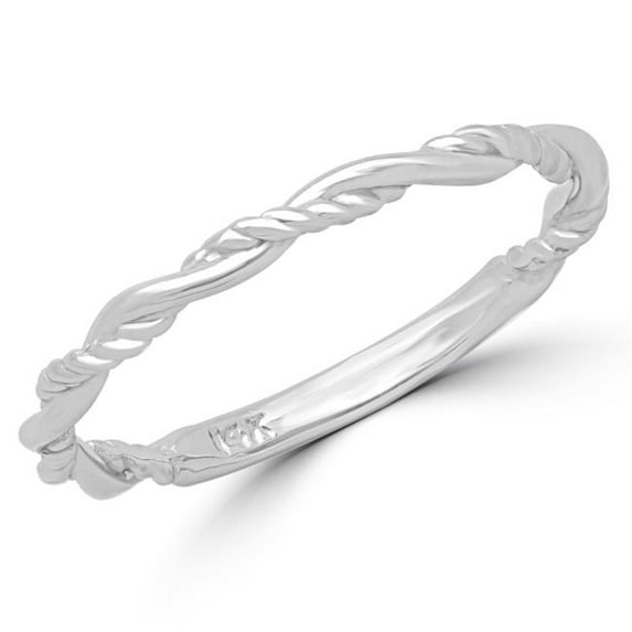 Classic Wedding Band Ring in 14K White Gold - Size 5.5