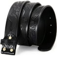 thumbnail image 1 of Classic Western Bull Head Design Leather Snap On Belt Mens Womens-NO BUCKLE, 1 of 3