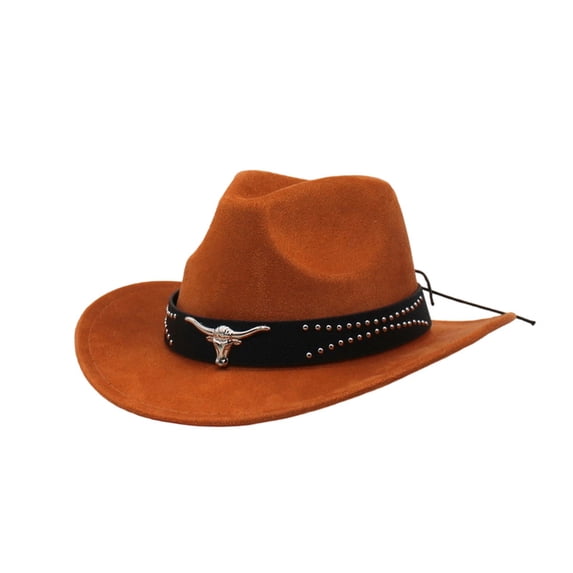 Classic Western Cowboy Hat Cowgirl Hat Unisex Men's & Women's Wide Brim Fedora Hat Classic Vintage Bowler Hat for Adults