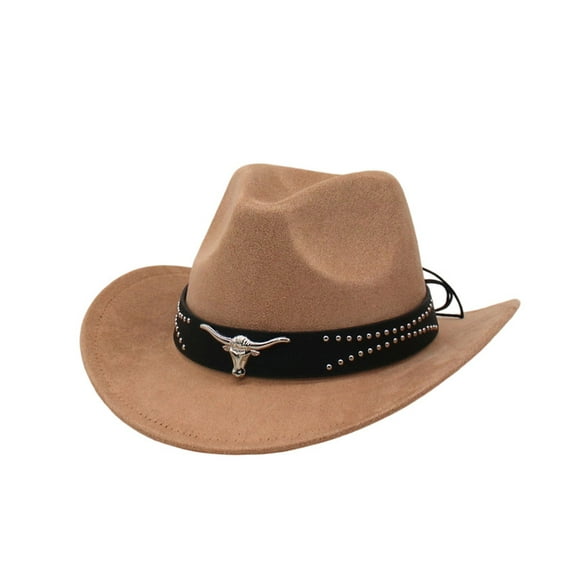 Classic Western Cowboy Hat Cowgirl Hat Unisex Men's & Women's Wide Brim Fedora Hat Classic Vintage Bowler Hat for Adults