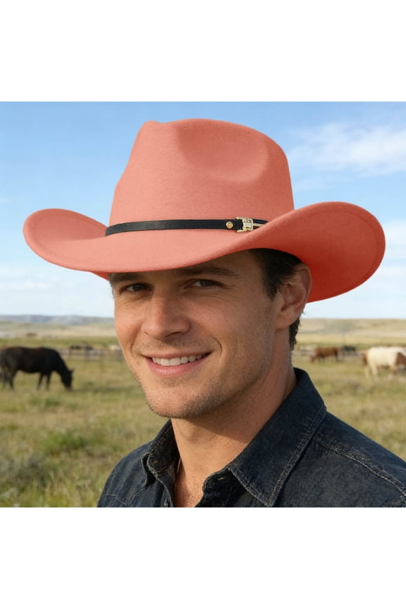 Classic Western Cowboy Hat For Adult Leisure Outdoors Country Style Sun, Khaki
