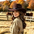 thumbnail image 1 of Classic Western Cowboy Hat for Outdoor Adventures and Seasonal Parties Fashionable Headwear for Riding and Themed Events, Brown, 1 of 3
