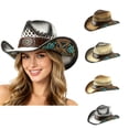 thumbnail image 1 of Classic Western Cowboy Hat for Men and Women, Shapeable Big Wide Brim Cowgirl Hat with Embroidery Halloween Accessory, 1 of 6
