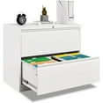 Classic White 2 Drawer File for Home Office, Metal Lockable