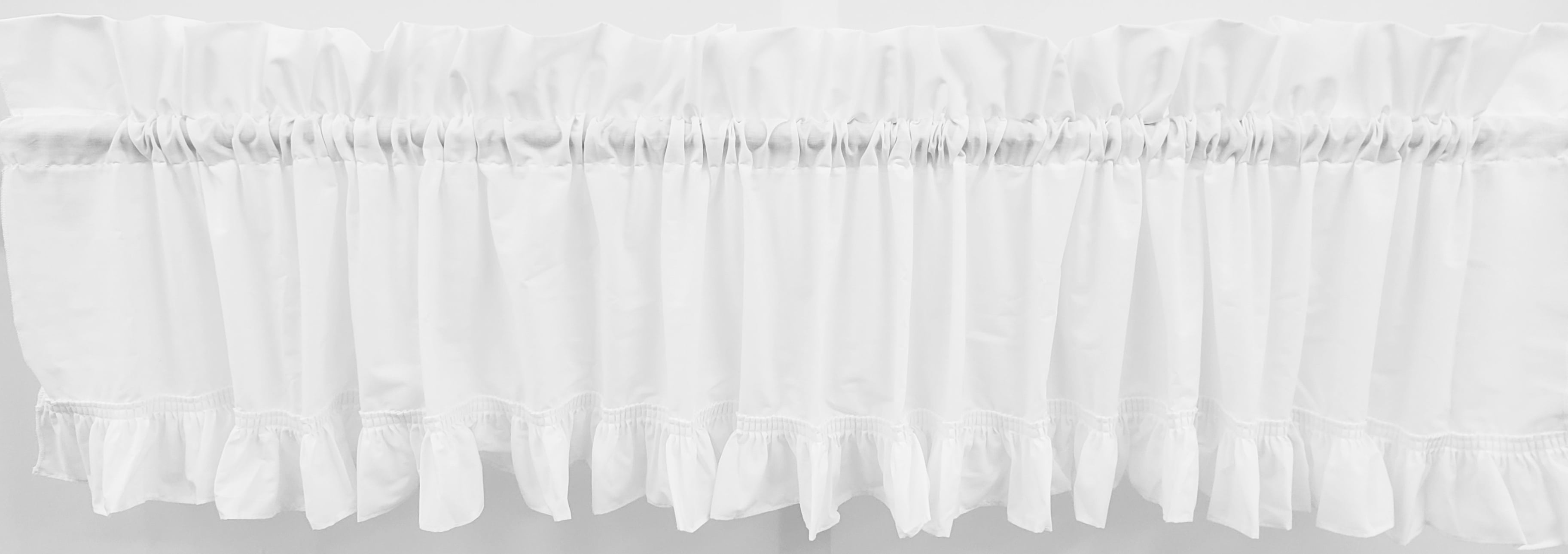 Classic White Cape Cod Ruffled Valance 72Wx12L