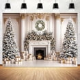 thumbnail image 1 of Classic White Christmas Photography Backdrop Winter Christmas Tree Fireplace Interior Palace Photo Background Xmas Tree Family Kids Holiday Party Banner Decorations Photo Booth Props 10X8FT, 1 of 5