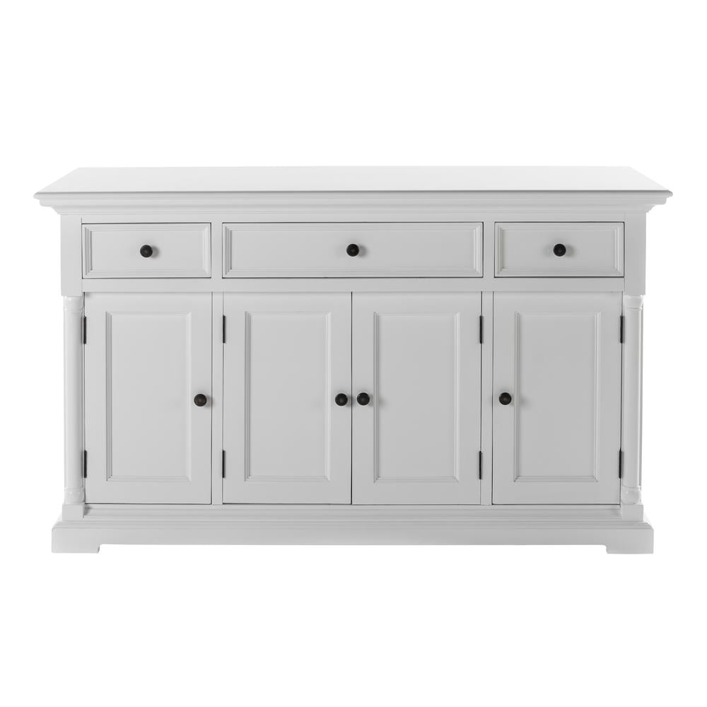 Elegant White Provence Classic Sideboard with Moulded Columns