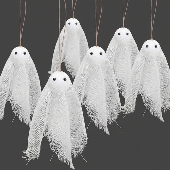 Classic White Halloween Spooky Fabric Hanging Prop, Outdoor Porch Tree Haunted House Trick Or Treat Spooky Scene Setup, Tear Proof Weatherproof Craftsmanship Display For Holiday Party Guests