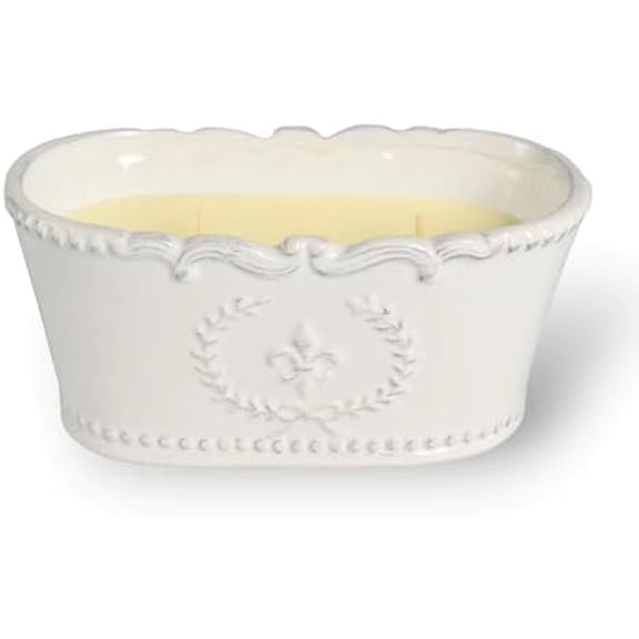 Classic White Oval Marquis Large 20 Ounce Ceramic/Wax Scented Votive Jar Candle for Home or Office, Orleans Tea, White/Marquis, BRY-OT-20MQ$$Home Decor, Kitchen, & Other