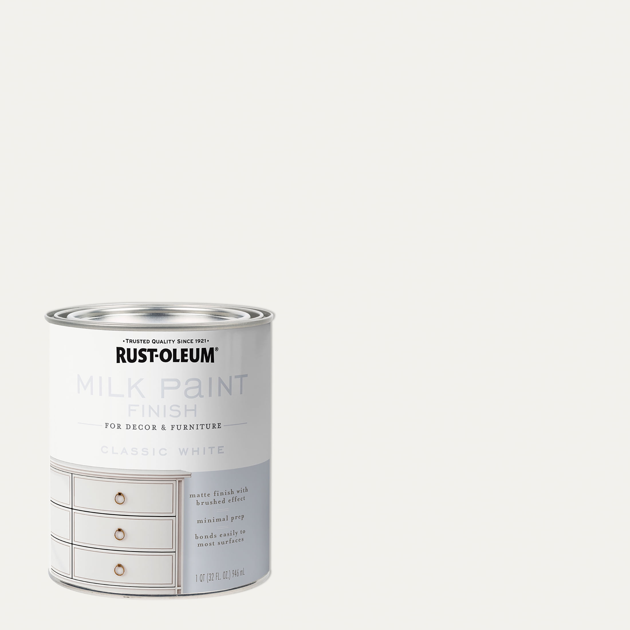 Classic White, Rust-Oleum Matte Milk Paint Finish- 331049, Quart