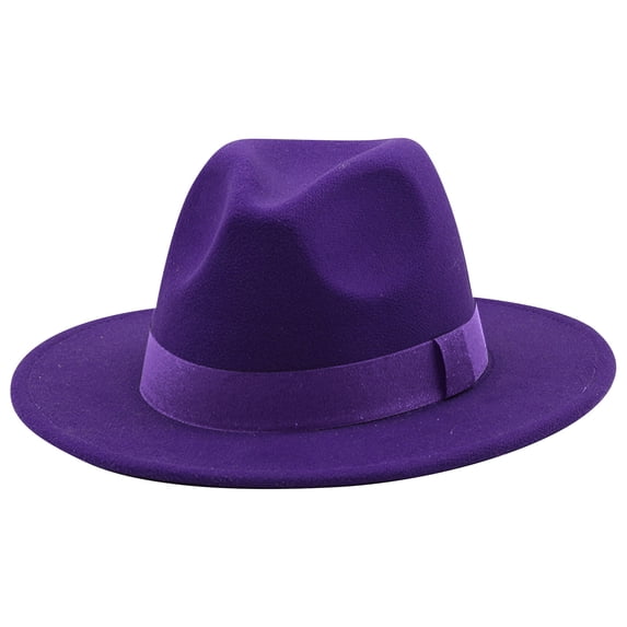 Classic Wide Brim Felt Fedora Hat for Men Women Vintage Style Formal Hat Christmas Party Costume Accessory for Holiday Events