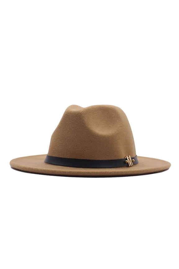 Classic Wide Brim Panama Hat for Women Soft Wool Fedora with Buckle Adjustable Stylish Summer Sun Hat