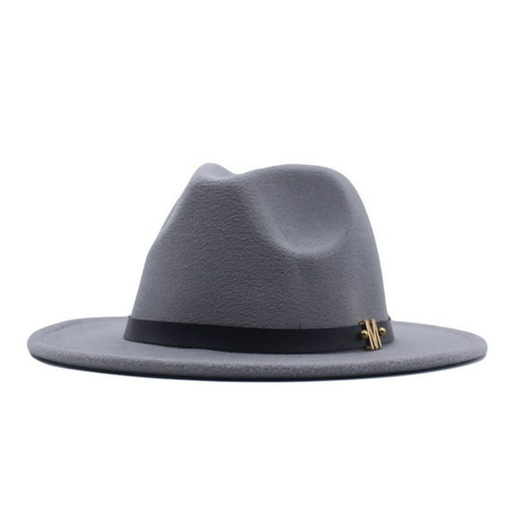 Classic Wide Brim Panama Hat for Women Soft Wool Fedora with Buckle Adjustable Stylish Summer Sun Hat