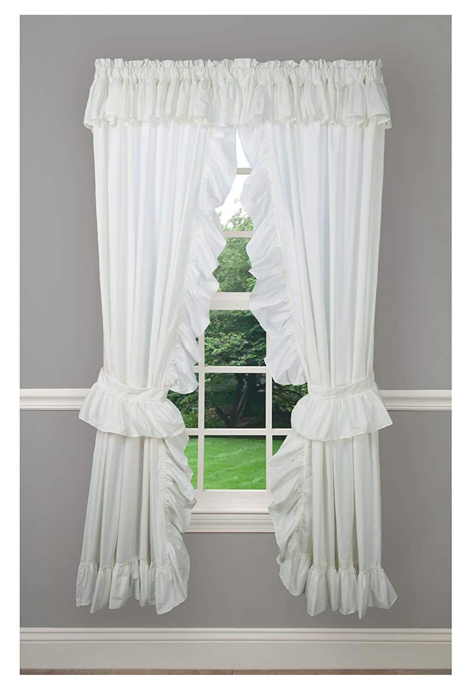 Classic Wide Ruffle Priscilla Rod Pocket Curtain Collection by Ellis