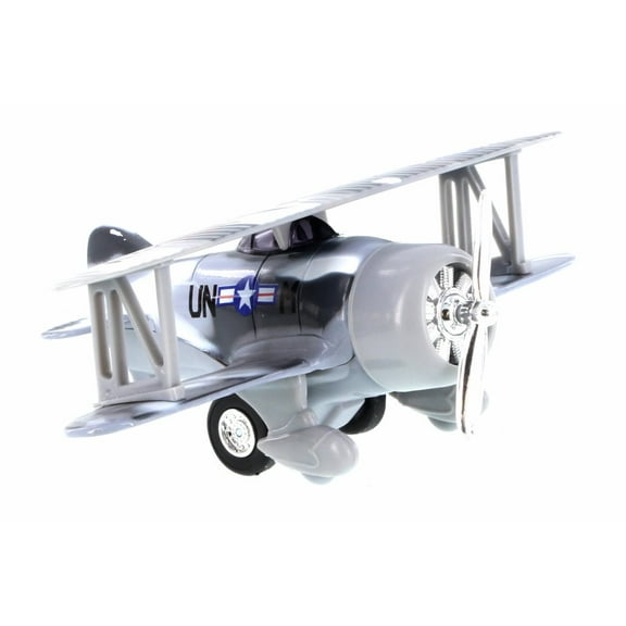 Classic Wing Bi-Plane, Gray Camoflague - Showcasts 998D - Diecast Model Toy Car (Brand New but NO BOX)