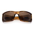 thumbnail image 1 of Classic Winged Skull 90s Wrap Around Sport Biker Plastic Rectangular Sunglasses Brown Stripe - Brown, 1 of 8