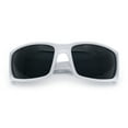 thumbnail image 1 of Classic Winged Skull 90s Wrap Around Sport Biker Plastic Rectangular Sunglasses White - Black, 1 of 8